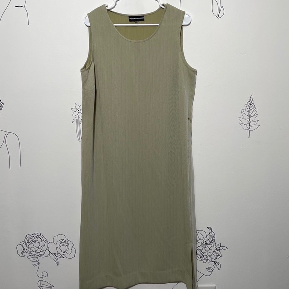 90s Green Striped Dress NORTON MCNAUGHTON - Picture 3 of 5